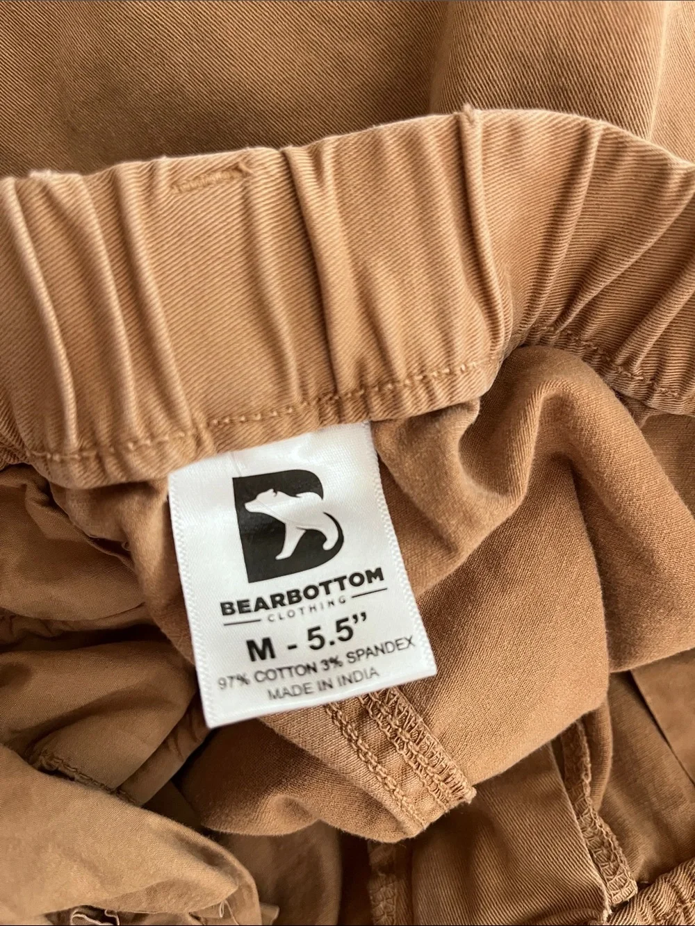 Bearbottom Men’s Khaki Shorts size M 5.5 inches